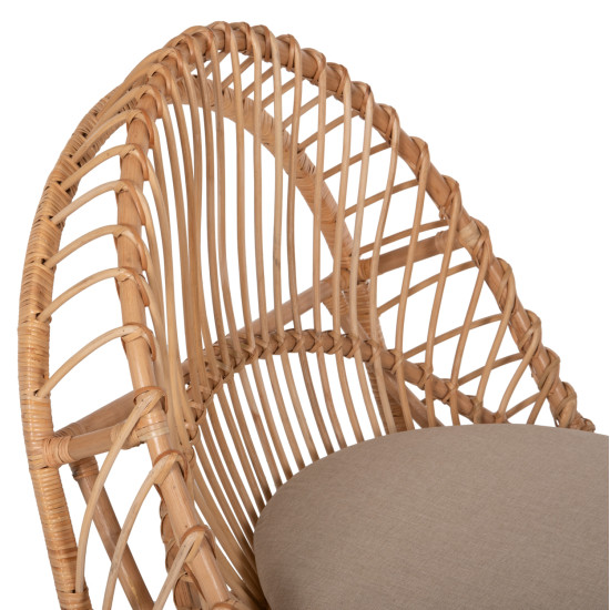 Πολυθρονα entropy hm9840.01 rattan φυσικο με εκρου μαξιλαρι 80x97x85υεκ. **