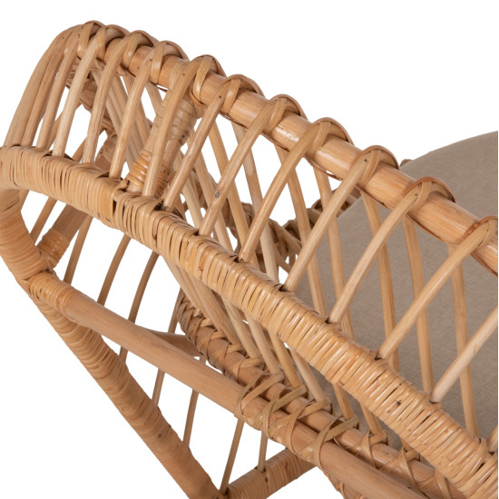 Πολυθρονα entropy hm9840.01 rattan φυσικο με εκρου μαξιλαρι 80x97x85υεκ. **