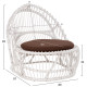 Πολυθρονα entropy hm9840.02 rattan λευκο με καφε μαξιλαρι 80x97x85υεκ. **