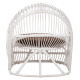 Πολυθρονα entropy hm9840.02 rattan λευκο με καφε μαξιλαρι 80x97x85υεκ. **