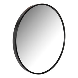 Καθρεπτησ τοιχου στρογγυλοσ hm9582.01 σκελετοσ αλουμινιου σε μαυρο χρωμα φ50x3 εκ. **
