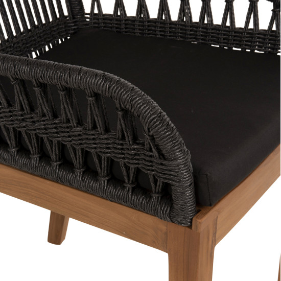 Πολυθρονα stardom hm9760.03 ξυλο τεακ σε μελι και μαυρο σχοινι 57x65x83yεκ. ** Πολυθρονα stardom hm9760.03 ξυλο τεακ σε μελι και μαυρο σχοινι 57x65x83yεκ. **