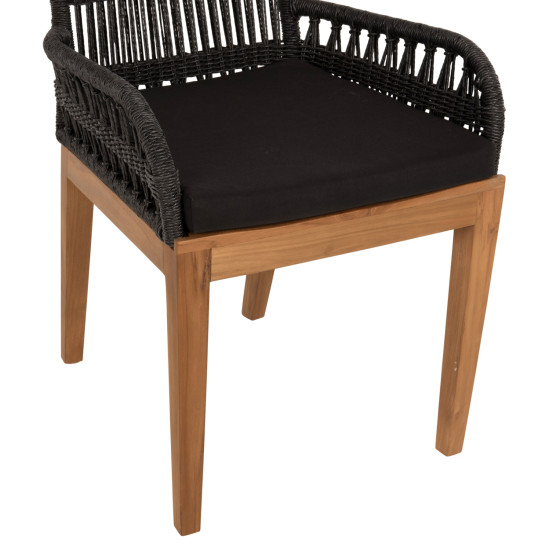 Πολυθρονα stardom hm9760.03 ξυλο τεακ σε μελι και μαυρο σχοινι 57x65x83yεκ. ** Πολυθρονα stardom hm9760.03 ξυλο τεακ σε μελι και μαυρο σχοινι 57x65x83yεκ. **