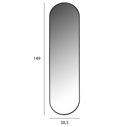 Καθρεπτησ τοιχου hm9581.01 ψηλοσ οβαλ σκελετοσ αλουμινιου μαυροσ 38,5x4x149υεκ. **