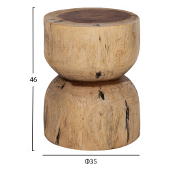 Σκαμπο κυλινδρικο febry hm9753 μασιφ ξυλο suar φυσικο φ35x45υεκ. **