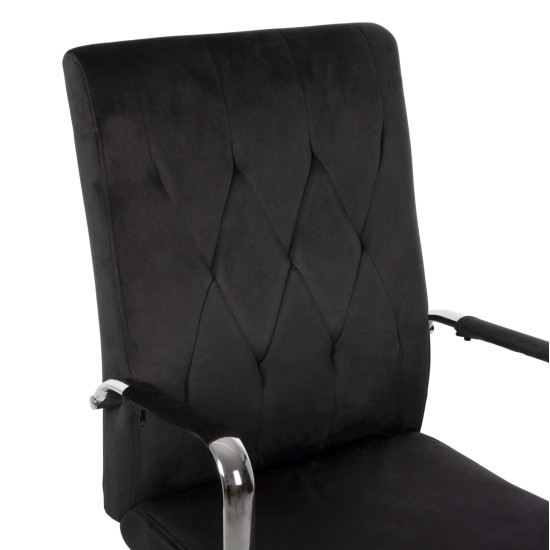 Καρεκλα γραφειου josef hm1181.04 μαυρο βελουδο-inox βαση 58x61x105-113yεκ. **