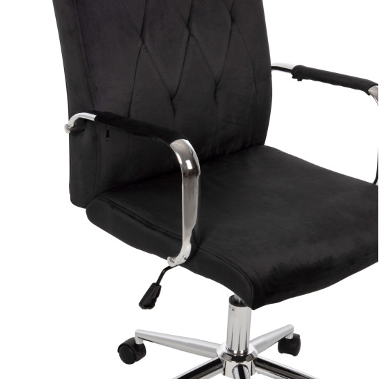 Καρεκλα γραφειου josef hm1181.04 μαυρο βελουδο-inox βαση 58x61x105-113yεκ. **