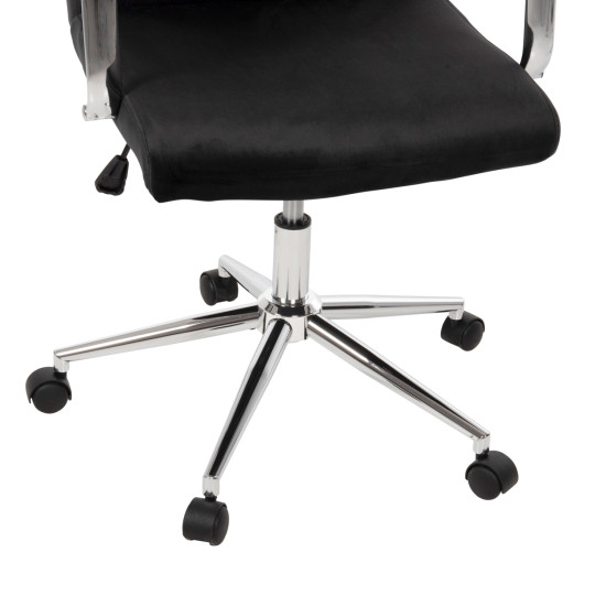 Καρεκλα γραφειου josef hm1181.04 μαυρο βελουδο-inox βαση 58x61x105-113yεκ. **