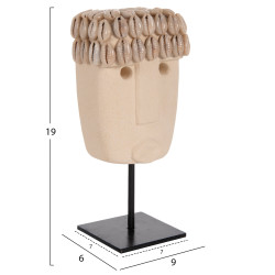 Επιτραπεζιο διακοσμητικο προσωπο hm4313 paras stone σε μεταλλικο μαυρο stand 9x6x19yεκ. **