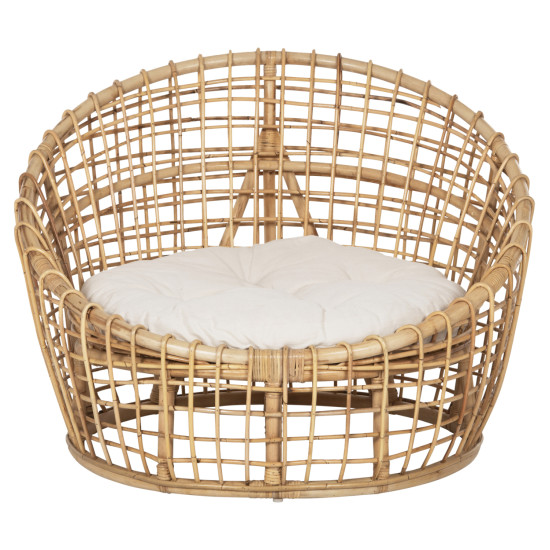 Πολυθρονα ento hm9814 rattan σε φυσικο-μπεζ μαξιλαρι 85x75x67yεκ. **