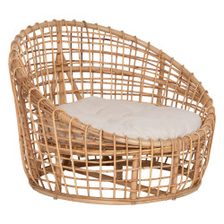 Πολυθρονα ento hm9814 rattan σε φυσικο-μπεζ μαξιλαρι 85x75x67yεκ. **