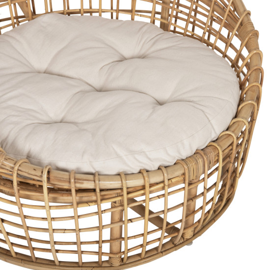 Πολυθρονα ento hm9814 rattan σε φυσικο-μπεζ μαξιλαρι 85x75x67yεκ. **