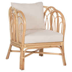Πολυθρονα estor hm9817 rattan σε φυσικο-λευκο μαξιλαρι 78x75x92υ εκ. **