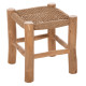 Σκαμπο londer hm5987 ξυλο τεακ και συνθετικο rattan σε φυσικο 38x38x40,5υεκ. **
