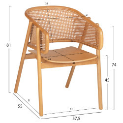 Πολυθρονα kenlee hm9872 φραξινοσ και φυσικο rattan rattan σε φυσικο 57,5x55x81yεκ. ** Πολυθρονα kenlee hm9872 φραξινοσ και φυσικο rattan rattan σε φυσικο 57,5x55x81yεκ. **