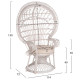 Πολυθρονα royal peacock hm9342.02 rattan σε λευκο-μαξιλαρι λευκο 114x72x150yεκ. **