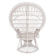 Πολυθρονα royal peacock hm9342.02 rattan σε λευκο-μαξιλαρι λευκο 114x72x150yεκ. **