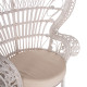 Πολυθρονα royal peacock hm9342.02 rattan σε λευκο-μαξιλαρι λευκο 114x72x150yεκ. **