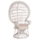 Πολυθρονα royal peacock hm9342.02 rattan σε λευκο-μαξιλαρι λευκο 114x72x150yεκ. **