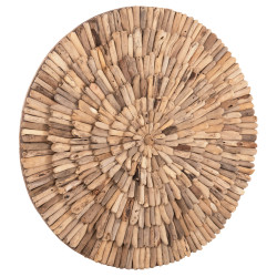 Διακοσμητικο τοιχου στρογγυλο chiiki hm4299 driftwood σε φυσικο φ80 εκ. **