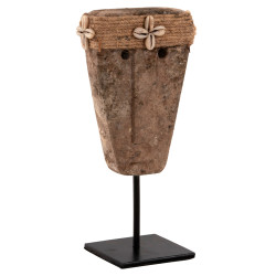 Επιτραπεζιο διακοσμητικο προσωπο hm4315 paras stone-μεταλλικο μαυρο stand 10x7x21υ εκ. **