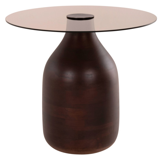 Βοηθητικα τραπεζακια 2τμχ chang hm9668 ξυλο mango-γυαλι top φ55x49,5υ & φ40x36,5υεκ. **