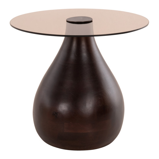 Βοηθητικα τραπεζακια 2τμχ chang hm9668 ξυλο mango-γυαλι top φ55x49,5υ & φ40x36,5υεκ. **