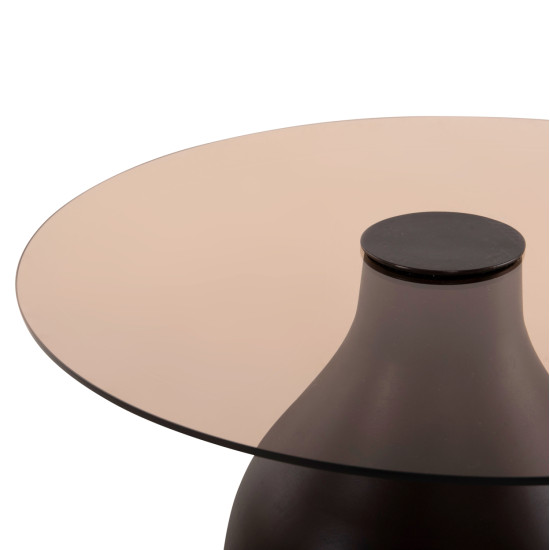 Βοηθητικα τραπεζακια 2τμχ chang hm9668 ξυλο mango-γυαλι top φ55x49,5υ & φ40x36,5υεκ. **
