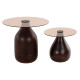 Βοηθητικα τραπεζακια 2τμχ chang hm9668 ξυλο mango-γυαλι top φ55x49,5υ & φ40x36,5υεκ. **