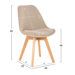 ΚΑΡΕΚΛΑ VEGAS HM0033.54 ΠΟΔΙΑ ΟΞΙΑΣ- ΥΦΑΣΜΑ ΜΠΕΖ 48Χ58Χ80Υεκ. - 4τεμ **