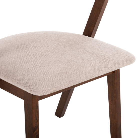 ΚΑΡΕΚΛΑ RIDER HM9734.02 RUBBERWOOD ΣΕ ΚΑΡΥΔΙ-ΥΦΑΣΜΑ ΕΚΡΟΥ 59x59x83Yεκ. - 2τεμ **