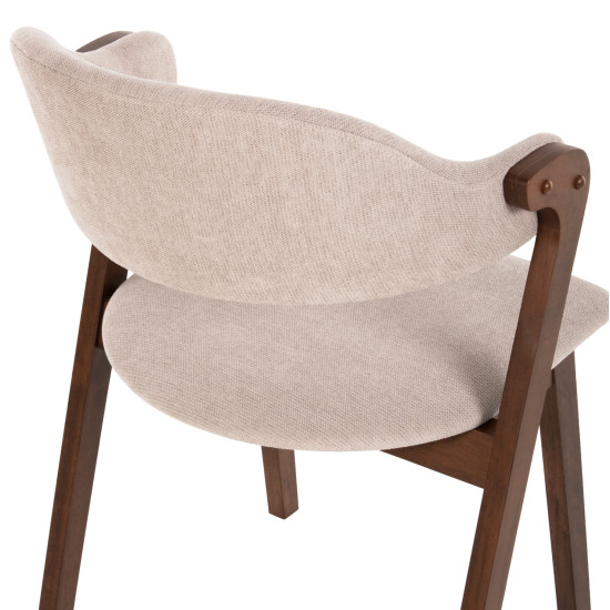 ΚΑΡΕΚΛΑ RIDER HM9734.02 RUBBERWOOD ΣΕ ΚΑΡΥΔΙ-ΥΦΑΣΜΑ ΕΚΡΟΥ 59x59x83Yεκ. - 2τεμ **