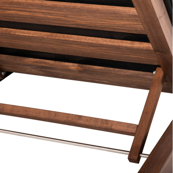 Ξαπλωστρα ikaria hm10622.01 πευκο σε καρυδι-μαυρο textileνε-μαξιλαρι 20εκ. **