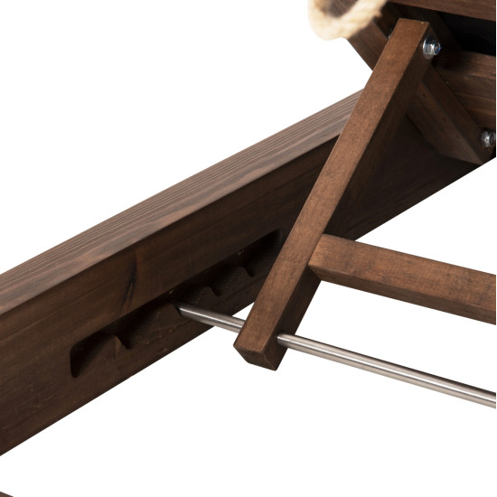 Ξαπλωστρα ikaria hm10622.01 πευκο σε καρυδι-μαυρο textileνε-μαξιλαρι 20εκ. **