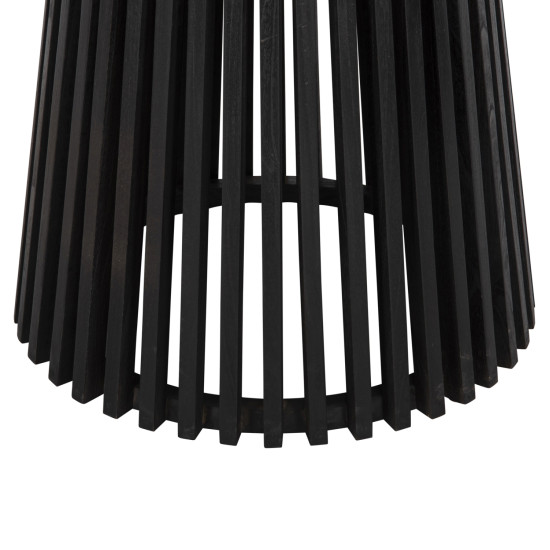 Τραπεζι τραπεζαριασ frantz hm9457.12 μασιφ mindi ξυλο σε μαυρο φ150x75υεκ **