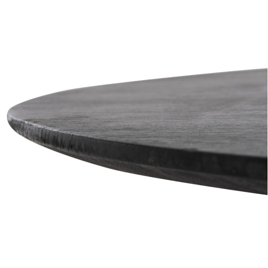Τραπεζι τραπεζαριασ frantz hm9457.12 μασιφ mindi ξυλο σε μαυρο φ150x75υεκ **