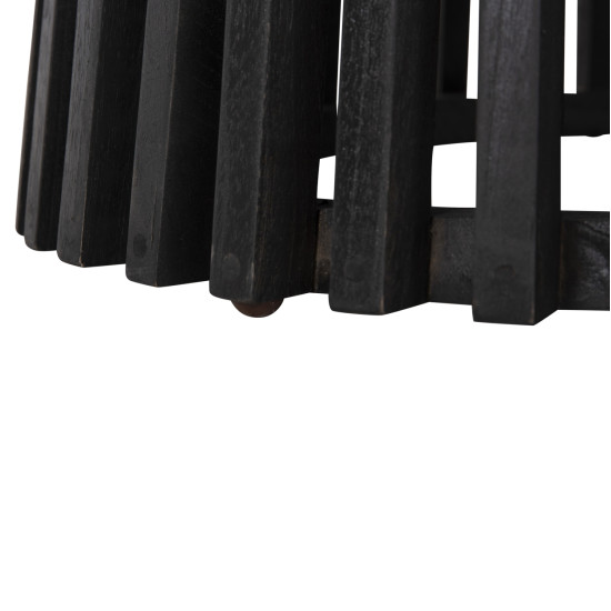 Τραπεζι τραπεζαριασ frantz hm9457.12 μασιφ mindi ξυλο σε μαυρο φ150x75υεκ **
