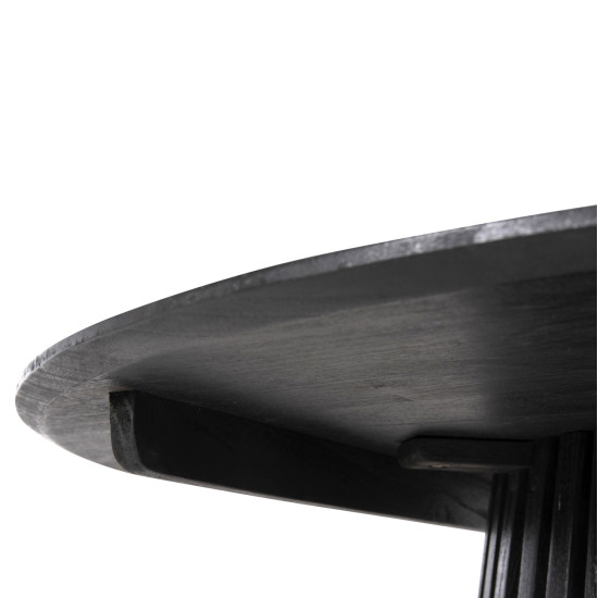 Τραπεζι τραπεζαριασ frantz hm9457.12 μασιφ mindi ξυλο σε μαυρο φ150x75υεκ **