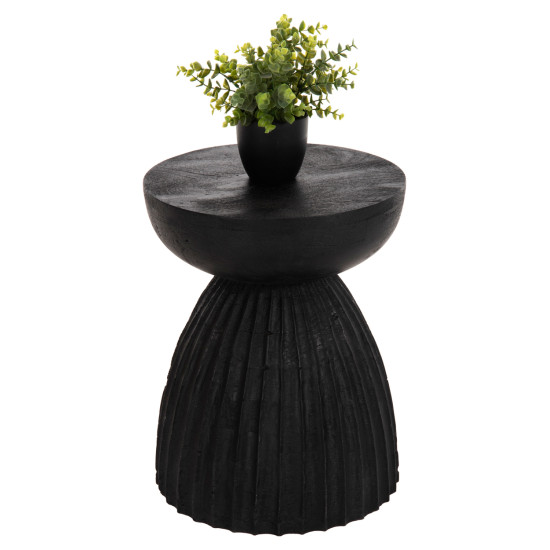 Σκαμπο στρογγυλο scallop hm9702 μασιφ mango σε σε μαυρο χρωμα φ35x45υεκ. ** Σκαμπο στρογγυλο scallop hm9702 μασιφ mango σε σε μαυρο χρωμα φ35x45υεκ. **