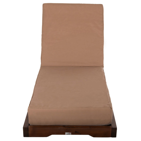 Ξαπλωστρα ikaria hm10622.04 πευκο σε καρυδι-μοκα textileνε-μαξιλαρι 20εκ. **