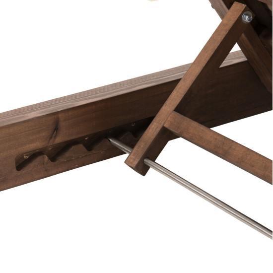 Ξαπλωστρα ikaria hm10622.04 πευκο σε καρυδι-μοκα textileνε-μαξιλαρι 20εκ. **