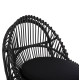 Πολυθρονα entropy hm9840.03 φυσικο rattan με μαξιλαρι-μαυρο 80x97x85υεκ. **