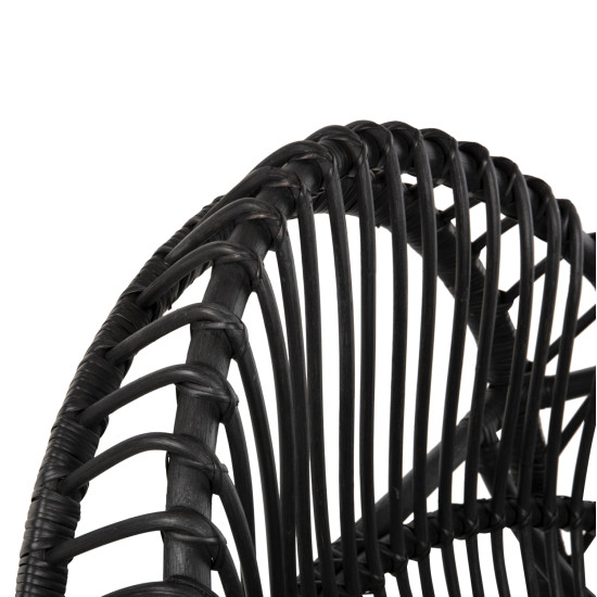 Πολυθρονα entropy hm9840.03 φυσικο rattan με μαξιλαρι-μαυρο 80x97x85υεκ. **