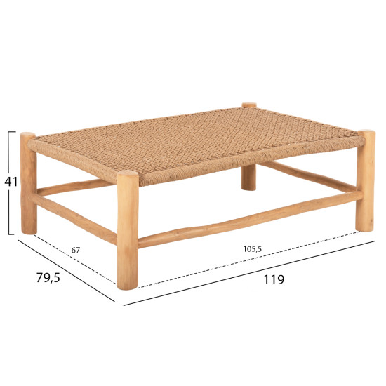 Σαλονι εξωτ. χωρου 4τμχ londer hm11957 μασιφ teak-συνθ.rattan-φυσικο **
