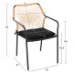 Πολυθρονα αλουμινιου trotter hm5865.11 σκουροσ γκρι σκελετοσ με wicker μπεζ & μαυρο μαξιλαρι **