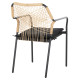 Πολυθρονα αλουμινιου trotter hm5865.11 σκουροσ γκρι σκελετοσ με wicker μπεζ & μαυρο μαξιλαρι **