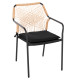 Πολυθρονα αλουμινιου trotter hm5865.11 σκουροσ γκρι σκελετοσ με wicker μπεζ & μαυρο μαξιλαρι **