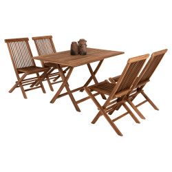 Σετ τραπεζαριασ εξωτ. χωρου 5τμχ kendall hm11955 μασιφ ξυλο teak φυσικο **