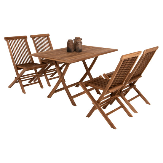 Σετ τραπεζαριασ εξωτ. χωρου 5τμχ kendall hm11955 μασιφ ξυλο teak φυσικο ** Σετ τραπεζαριασ εξωτ. χωρου 5τμχ kendall hm11955 μασιφ ξυλο teak φυσικο **