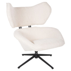 Πολυθρονα περιστρεφομενη bryll hm9597.06 εκρου μπουκλε-μαυρη βαση 86x90x97υεκ. **